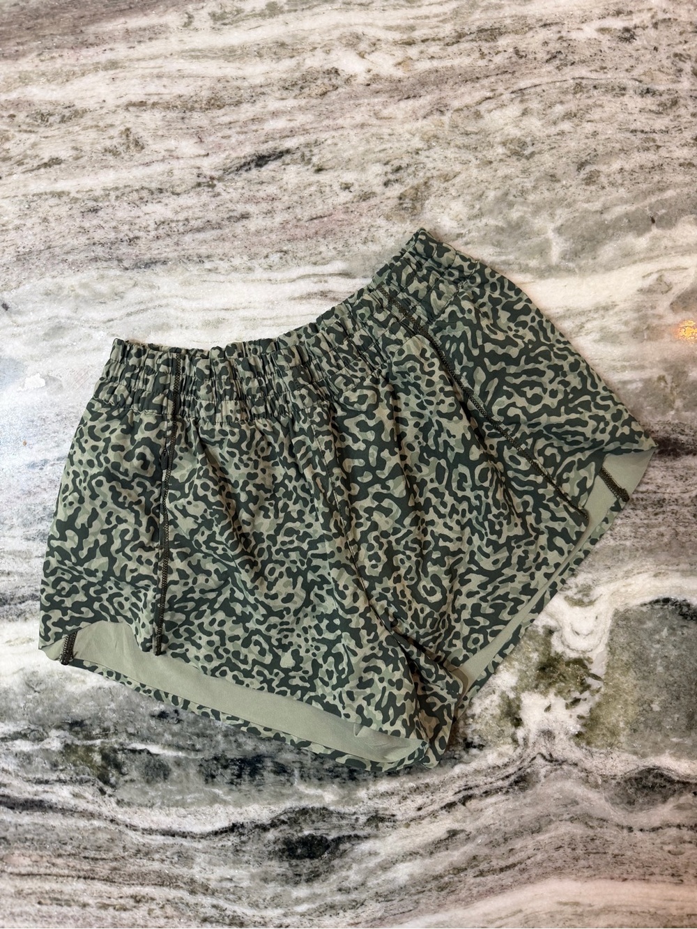 Athleta Olive Green Camo Athletic Shorts
